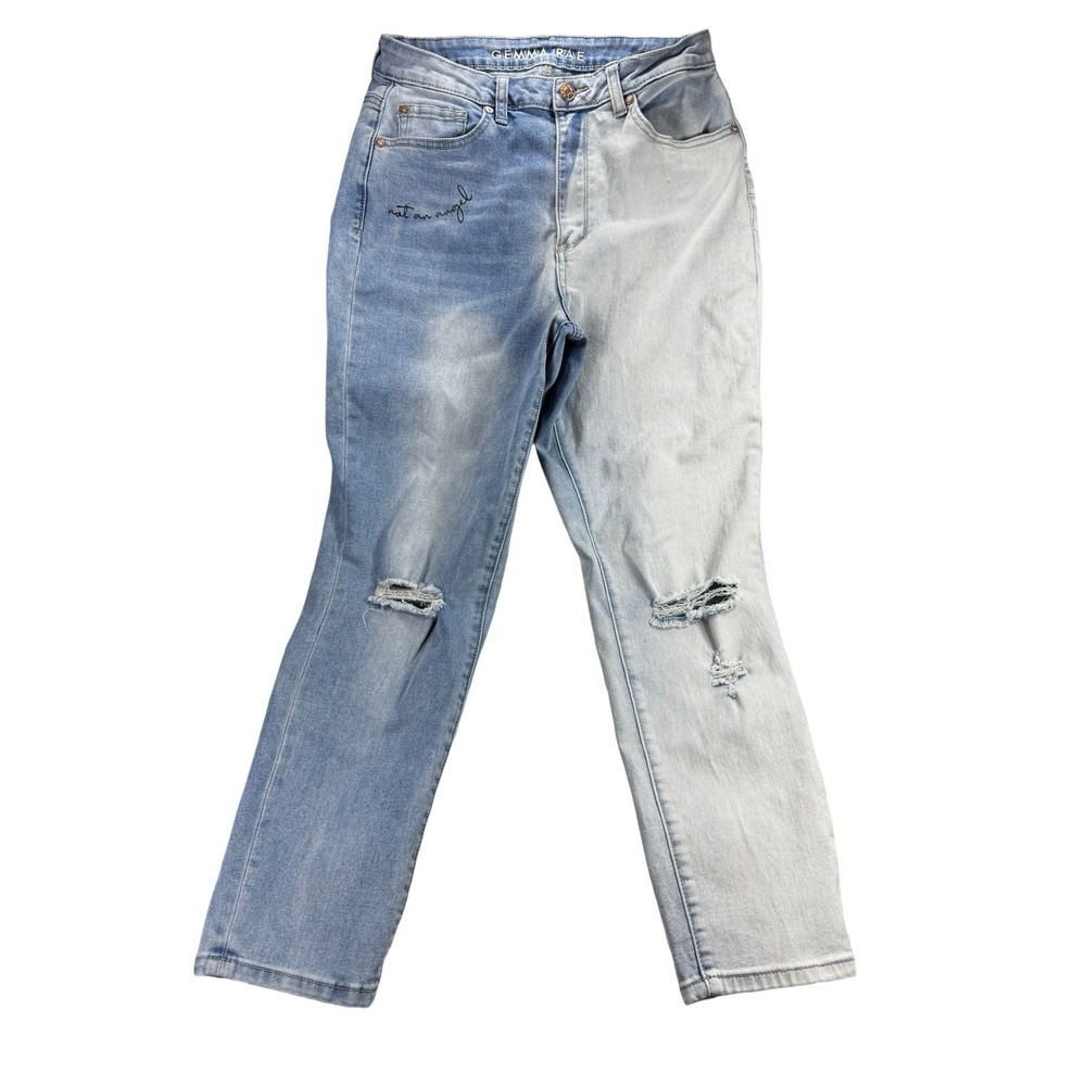 Gemma Rae Two Tone Acid Wash Jeans Women's 30x27 Distressed Y2K Mom Jeans